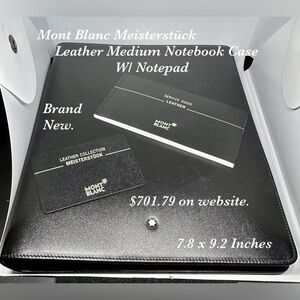 Mont Blanc Meisterstück Medium Black Leather Notebook Case & NotePad